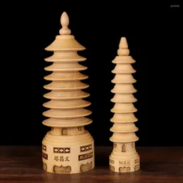 Decorative Figurines Feng Shui Chinese Peach Wood Souvenirs 3D Model Wooden Desk Help Learn Crafts Decoration Home