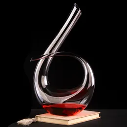 クリエイティブクリスタルハイグレードUshaped Wine Decanter Gift Box Harp Swan Separator WJ021610 240415