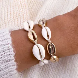 Set Bohemian Style Halskette handgewebtes Muschelarmbandschmuck