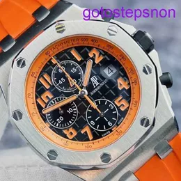 Functional AP Wrist Watch Royal Oak Offshore Series 26170ST Orange Volcano Face Chronometer Automatic Mechanical Mens Watch