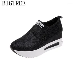Casual Shoes Glitter Sneakers Black Woman Woman Trainers Ladies Zapatillas Mujer Plataforma