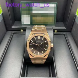 Kultowy AP WIST Watch Royal Oak Series 18K Rose Gold Automatyczne męże mechaniczne Watch 15500OR.OO.1220OR.01 Box Certificate