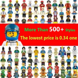 Bricks Blocks Toys Minifig Toy Small Ninja Doll Chicken Eating Police Style Couple Wedding Random Children Gifts