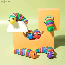 Dekompression Spielzeug 2022 Hot 3d Buntes kreativer Twist Slug Toys Lindert Spaß Dekompression Snails Finger Slug Toy Curlls Fidget Sensory Toysl2404