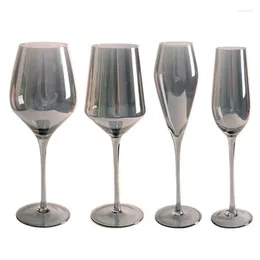 Wine Glasses Style 230-650ml Smoky Gray Goblet Red Champagne Sparkling Cup Artistic Fashion Festival Banquet Drinkware