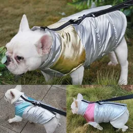 Hundkläder Vattentät kappa Vintervalpkläder Guld Silver Liten jacka för Big Labrador Overalls Pug kläder