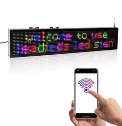 40x6Inch RGB Wi -Fi 7Colors SMD светодиодные объявления знаки «Сообщение о послании». Программируемая прокрутка Scrolling Disply для кофе Bar256Z9394201