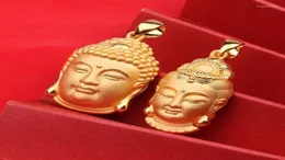 Chains Hard Gold Guanyin Head Pendant Male And Female Large Shakyamuni Buddha 24K PendantChains Llis229447245