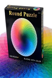 1000 pcsset Colorful Rainbow Round Geometrical Po Puzzle Paper Adult Kids DIY Jigsaw Puzzle Educational Reduce Stress Toy 20127850322