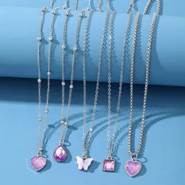 Instagram Purple Love Necklace for Women's Fashion, Light , and Unique Design with Multi Layered Collar Chain, Elegant Sweater Chain