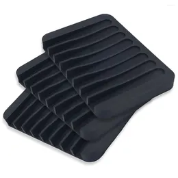 Gift Wrap 3 Pack Silicone Dusch Soap Dish Set Saver Holder Rectangle Concave Black