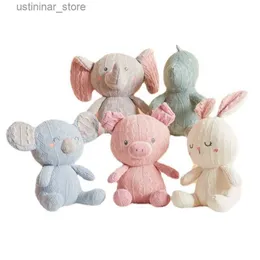 Fyllda plyschdjur 20 cm elefant plysch leksaker fyllda djur ull stickning dockor dinosauri gris kanin kanin koalas plushie gåva till barn barn l47