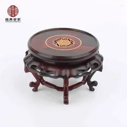 Декоративные тарелки Redwood Circle Display Pedestal Vase Statue Статуя коллекция база дома Hollow Caring Siam Rosewood