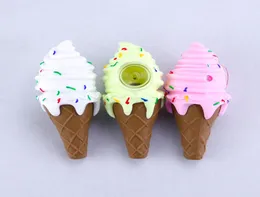 Creative Ice Cream Pipe Tubo Egg Silicone Fumo Set non è facile da cadere cucchiaio a mano a pipa cucchiaio3123131