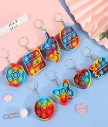 QC01 Halloween de Natal Favor Push S Keychain Toys for Kids Adult Silicone Camo Rainbow Ringent Pioneer Anti-Stress Bory Presente 200pcs5763519