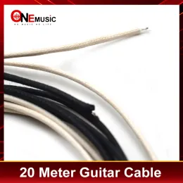 Guitarra de 20 metros Vintagestyle Wire Wire encerado coberto pretinned 7strand Pushback Guitar Parts Instrument Cable (10white/10black)