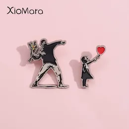 Broschen Punk Emaille Pins kundenspezifische Graffiti Wand Skate Revers Abzeichen Blumenwerfen Schmuck Geschenk für Kunstfreunde