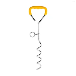 Hundhalsar Pet Tether Screw Spiral Heavy Duty Accessories Portable Ground Stake Anti Wrap Camping With Ring Tie Out Outdoor Fixed Pile