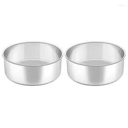 Backwerkzeuge 6 Zoll kleiner Kuchen Zinn Set 2pcs Tiefe runde Pfanne Röstschicht für Christams Geburtstag Hochzeit Hochzeit