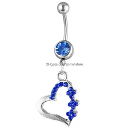 Navel Bell Button Rings Yyjff D0133 Star And Moon Belly Ring Mix Colors Drop Delivery Jewelry Body Dhzdp