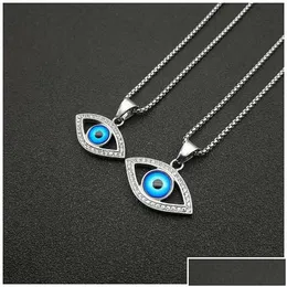 Pendant Necklaces Pendant Necklaces Evil Eye Necklace Blue Eyes Lucky Amet Protection Jewelry Drop Delivery Pendants Dhwoo