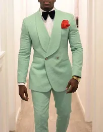 Men039s Party Wear Mint Green Wedding Tuxedos Outfit 2021 اثنين