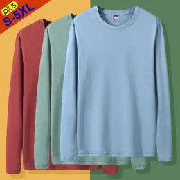 Camisetas masculinas mulheres mangas compridas algodão liso tshirts masculino feminino infantil machado camiseta de camiseta plus size 5xl roupas íntimas 240408