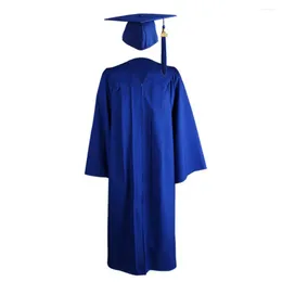 Clothing Sets 1 Set Pretty Academic Gown Solid Color Costume V Neck 2024 Men Women Students Graduation Po Props