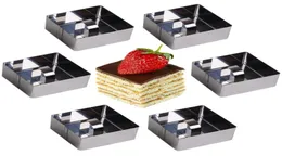 Квадратный 6pcsset из нержавеющей стали кольца Dessert Ring