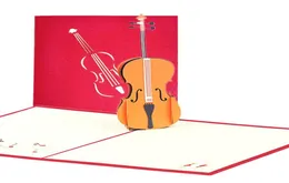 Cartas de felicitações de guitarra Party Favors Birthday Party Decorações Guitarras para Música Amantes de Arte Art Papel 3D Pop -Up Cards Gre9638507