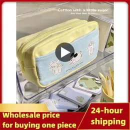 Storage Bags Printing Pencil Case Car Line Neat High Capacity Bag Box Puppy Preferred Material Stationery Canvas