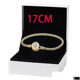 Bracelets de charme brilhantes dourados para coroa o Snake Chain Bracelet Set Setent Jóias de Designer Girls Girls Party Gold com Drop Original Deliv DHGFS