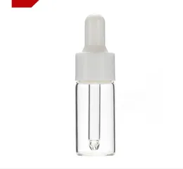 High quality Leak proof 1ml 2ml 3ml 5ml clear glass serum bottle with white dropper lid Food grade mini tester lab pharmaceutical glass ZZ