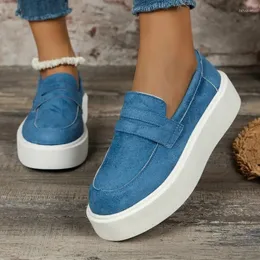 Scarpe casual Sneaker da donna Fashion Round Toe Slip su comodi a blocco a colori di suola spessa signore da esterno antiscivolo che cammina