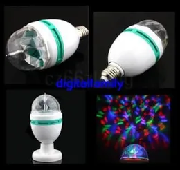 E27 AUTO 3W RGB Rotativo LED Mini Party Dance Bulbo 3W New Fashion Lamp3576168