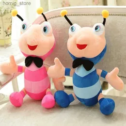Pluszowe lalki Opalizowanie kolorowe lalki mrówki duże oczy Piękne kawaii mrówki Plush Toy Pszczoła nadziewana dla dzieci lalka miękka poduszka urodzinowa dla dzieci Y240415