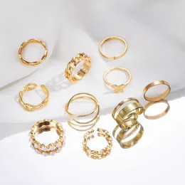 Catena set di anelli di farfalla per la perla creativa intarsiato