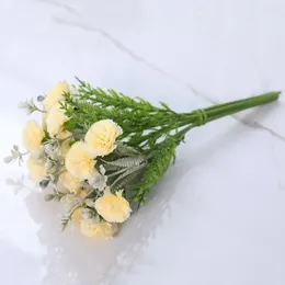 Dekoratif çiçekler gerçekçi yapay ev hediye öğretmenleri gün masaüstü dekorasyon karanfil simülasyonu çiçek buket