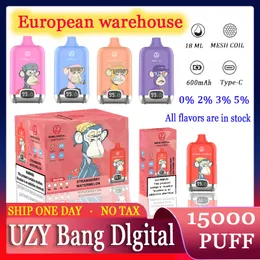 Europa Uzy Randm Caixa Digital 15000 Puffs Vape 15K CIGARETES DE E-ERA