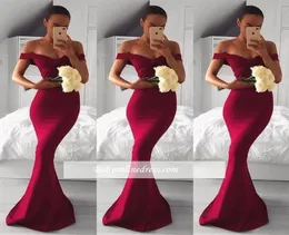 2018 Elegant fora do ombro Mermaid PROM Vestidos longos vestidos formais baratos vestidos de festa de festas