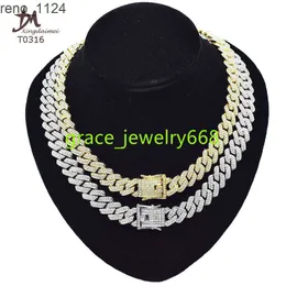 Factory wholesale high quality pass test VVS Iced Out diamond Cuban chain jewelry set necklace bracelet setset