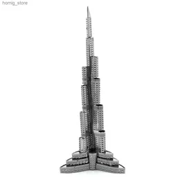 3DパズルBurj Khalifa Tower 3D Metal Puzzle Model Kits DIYレーザーカットパズルジグソーイおもちゃY240415