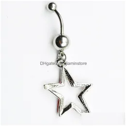 Pulsante del campanello dell'ombelico Yyjff D0625 Star Style Belly Ring Drople Delivery Body Dhamj