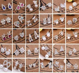 45 Styles Creative Ear Studs Fashion Snowflake Beer Crystal Rhinestone Pearl Stallone Orecchini EA080 288N9062003