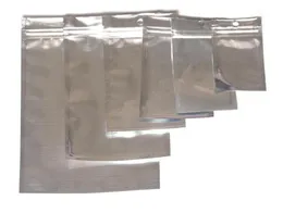 Silver Aluminum Foil Clear Resealable Valve Zipper Plastic Retail Packaging Packing Bag Zipper Package Pouches Bag 1220 1522cm8421626