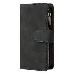 Korthållare Lyxig inspirerad med Zipper Folio Book Phone Cover Leather Flip Wallet Fall för iPhone 14 Pro Max