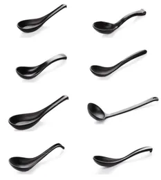 SOUP SPOON Black Matte Ladle Spoon Plastic Japanese Style Melamine Table Bewoy Antifall Tortoise Shell Shaped3783141