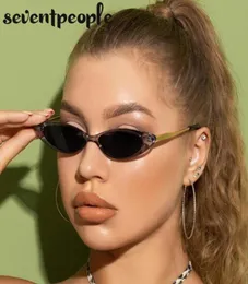 Occhiali da sole Fashion Small Cat Eye Women 2021 El Trendy Oval Sun Glasses for Men Chic Metal Frame Cateye Eyewear3363037