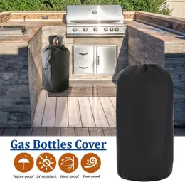 Förvaringspåsar 210d svart oxford tyg bensintank täcker utomhus liten propan vattentät dammtät och UV -bevis 31x59cm