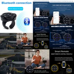 Neues Neues Upgrade Wireless Bluetooth Media Taste Remote Controller Auto Motorradfahrrad Lenkrad mp3 Musik Play für iOS Android Phone Tablet